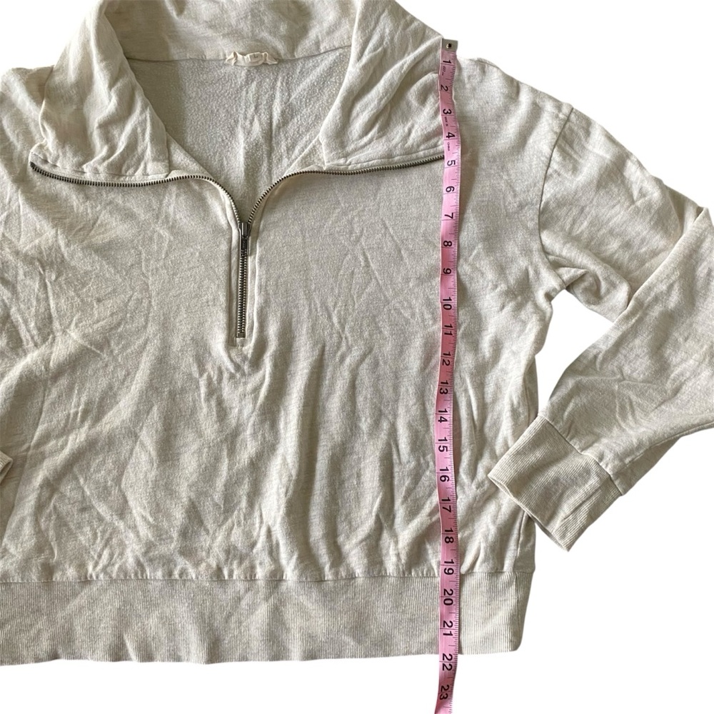 Synergy Organic Half Zip Pullover Sweatshirt Beige Organic Cotton Size L Granola - Picture 8 of 8